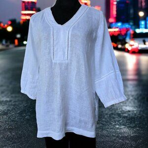 NWOT JOIE (XS) White Linen V-Neck Boho Style